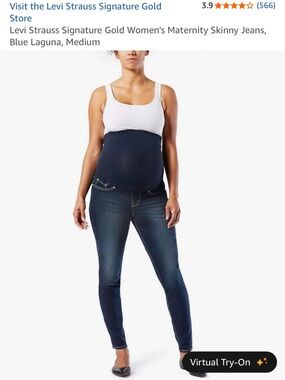 Maternity Bundle - 3 Skinny Jeans and 1 Short- Blue